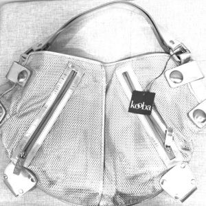 Kooba silver textured hobo